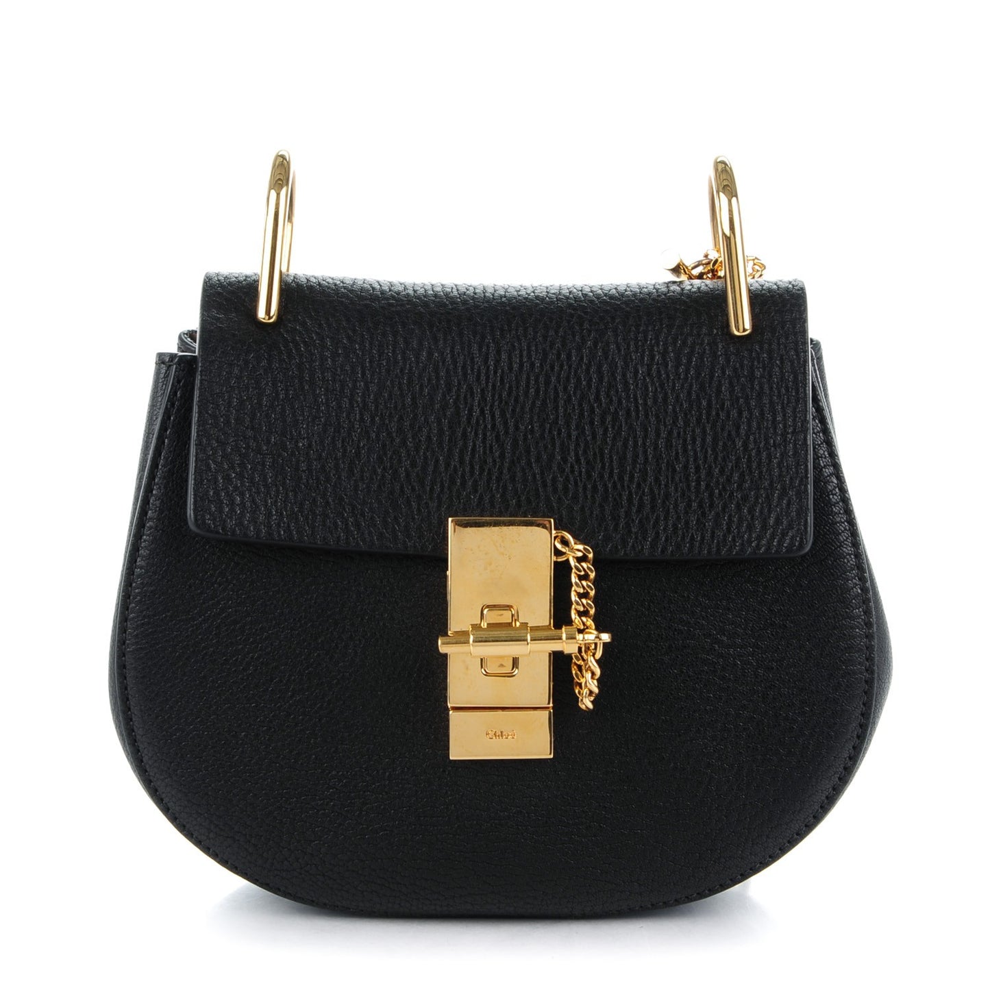 Grained Lambskin Mini Drew Shoulder Bag Black