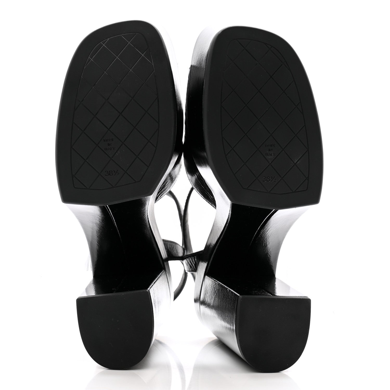 Chanel Calfskin CC Platform Sandals 38.5 Black 5 of 9