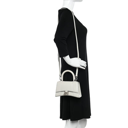 Balenciaga Shiny Box Calfskin Hourglass Top Handle Bag XS Chalky White 2 of 12