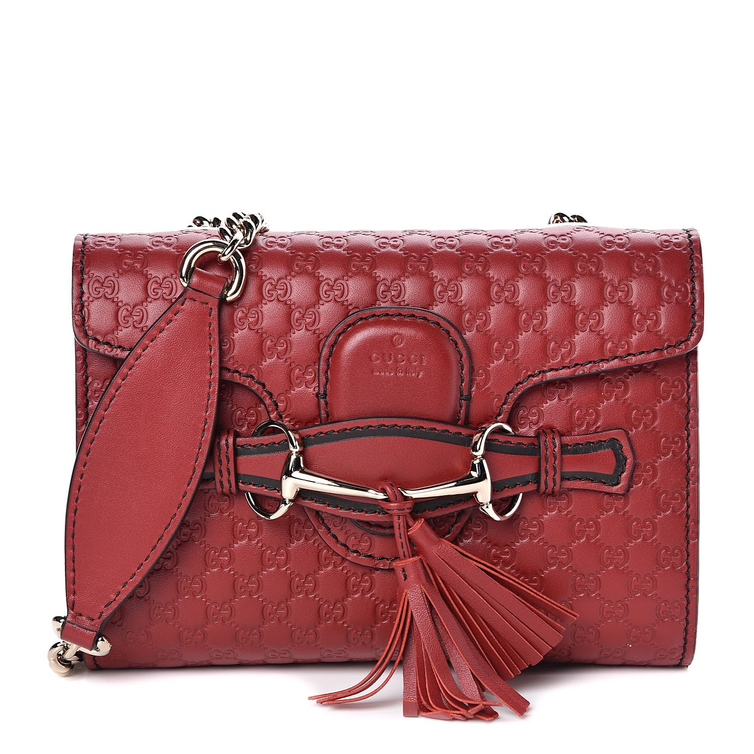 Gucci Soft Microguccissima Mini Emily Chain Shoulder Bag Rosso 1 of 11