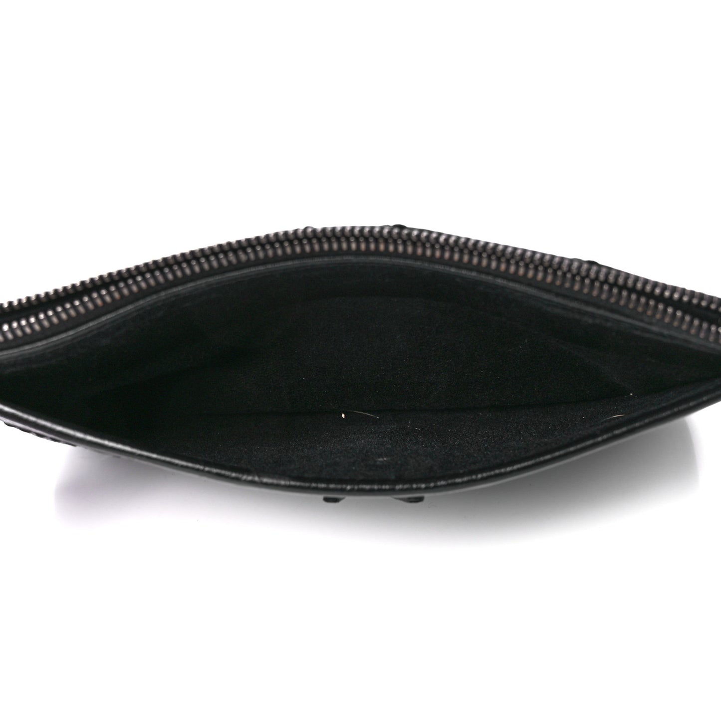 Crinkled Calfskin Matelasse Monogram Niki Bill Pouch Black