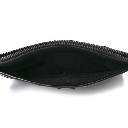 Saint Laurent Crinkled Calfskin Matelasse Monogram Niki Bill Pouch Black 8 of 12