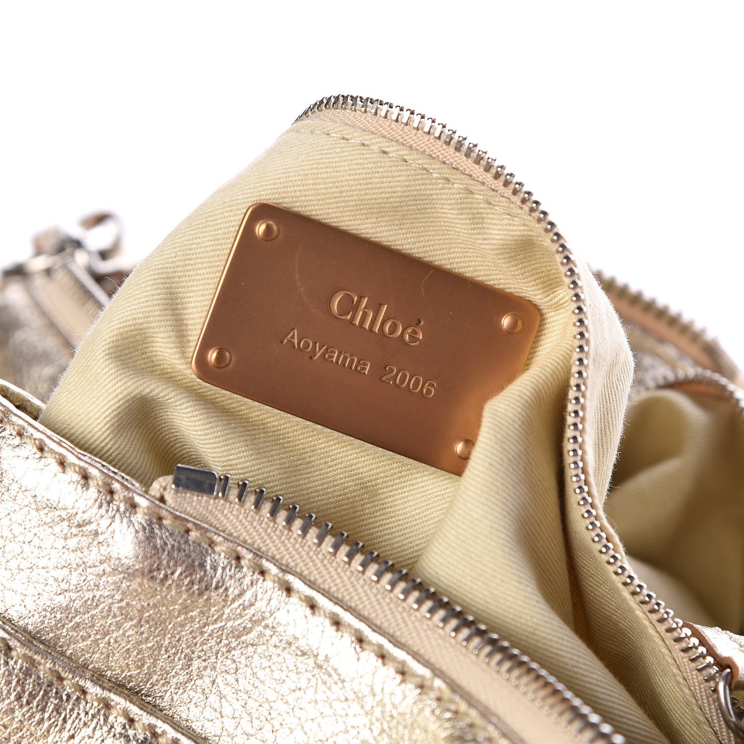 Chloe Metallic Calfskin Paddington Satchel Gold 8 of 13