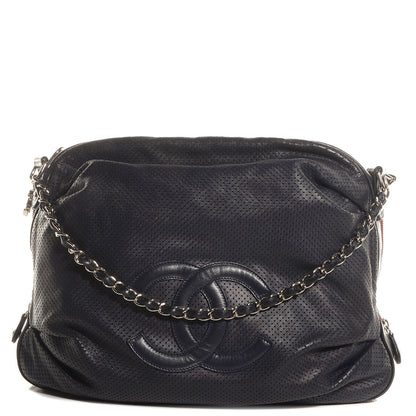 Chanel Perforated Lambskin Baseball Spirit Ligne Bag Navy 1 of 7