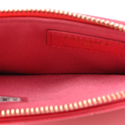 Chanel Caviar Quilted Flap Zip Card Holder Dark Pink 5 of 7