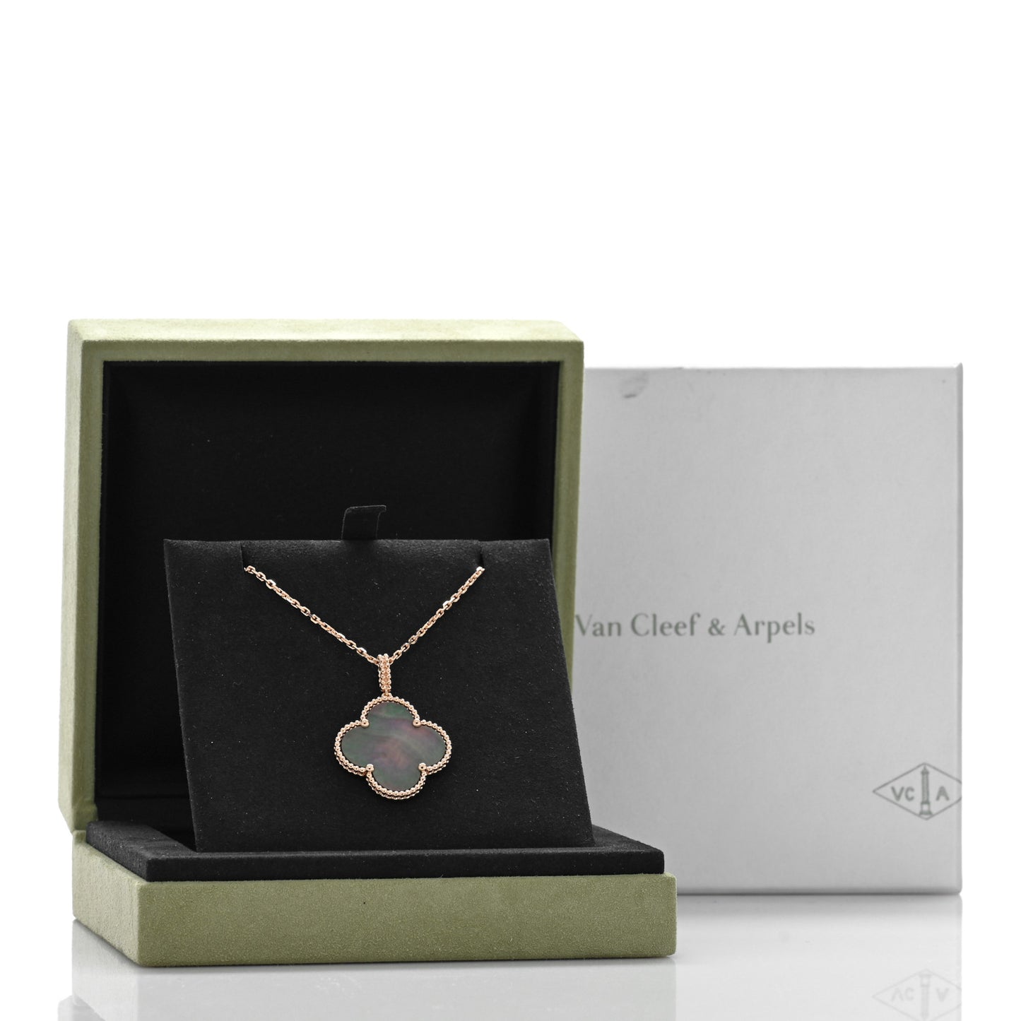 18K Rose Gold Gray Mother of Pearl Magic Alhambra Long Necklace
