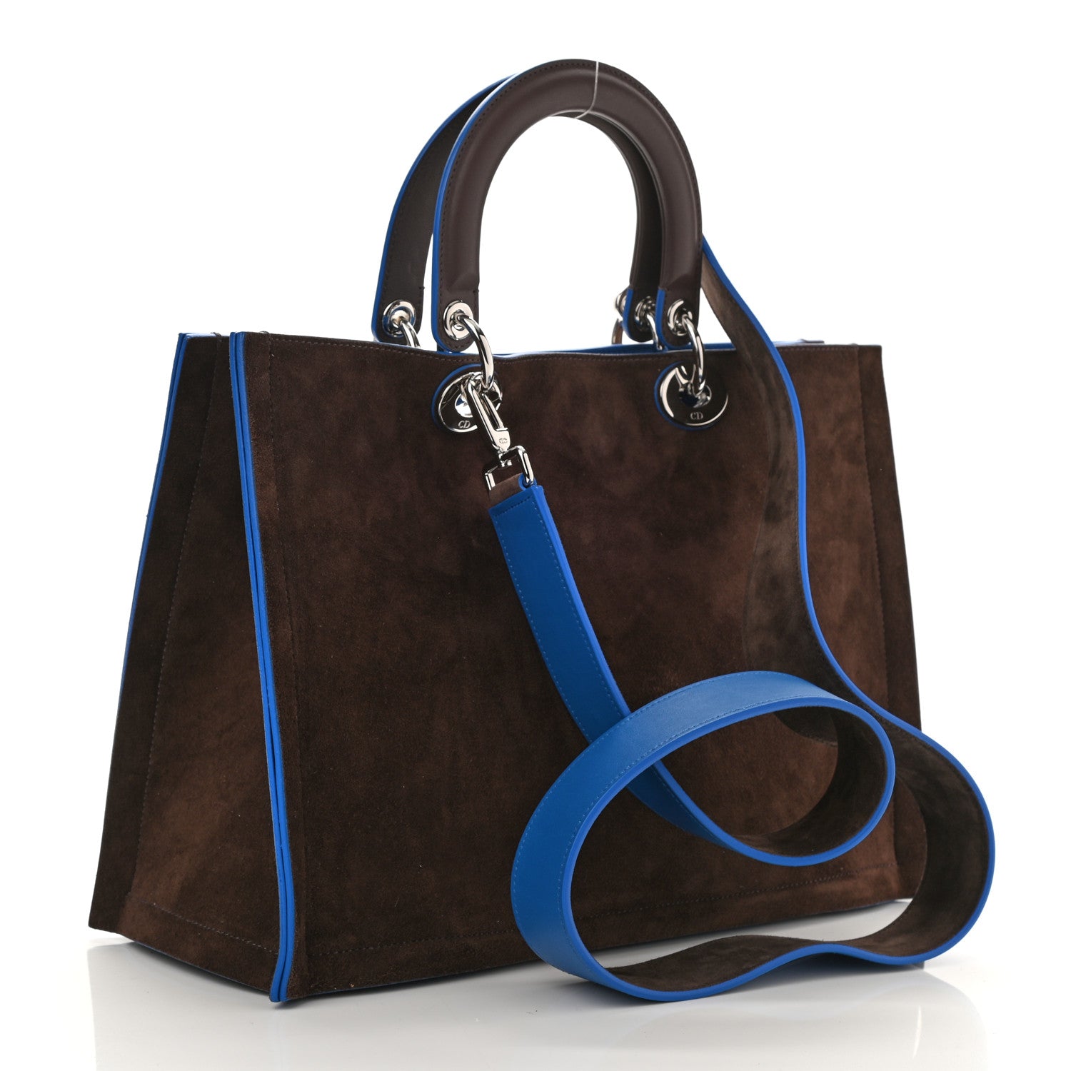 Christian Dior Suede Medium Diorissimo Tote Brown 3 of 7