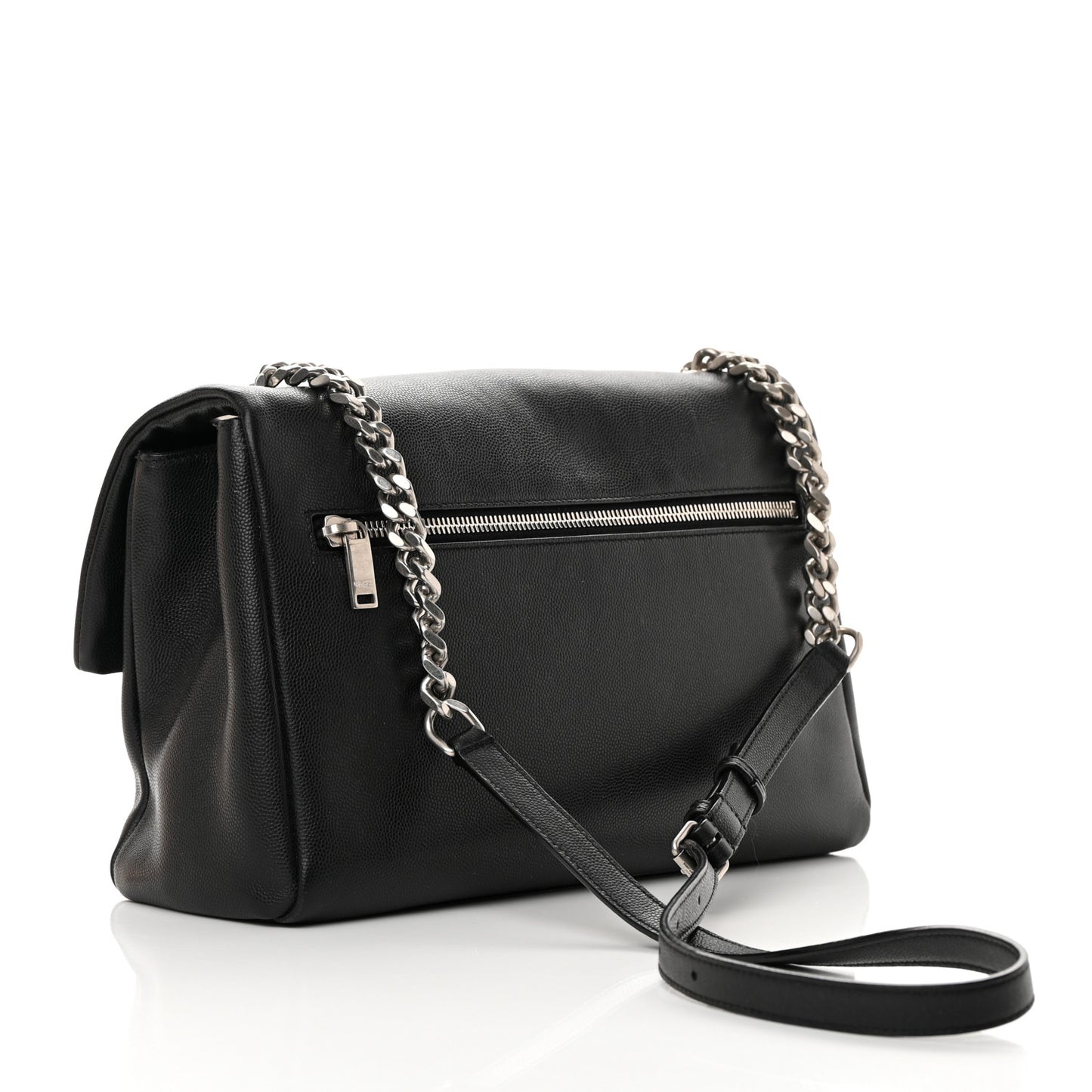 Grain De Poudre Medium West Hollywood Monogram Fold-Over Black