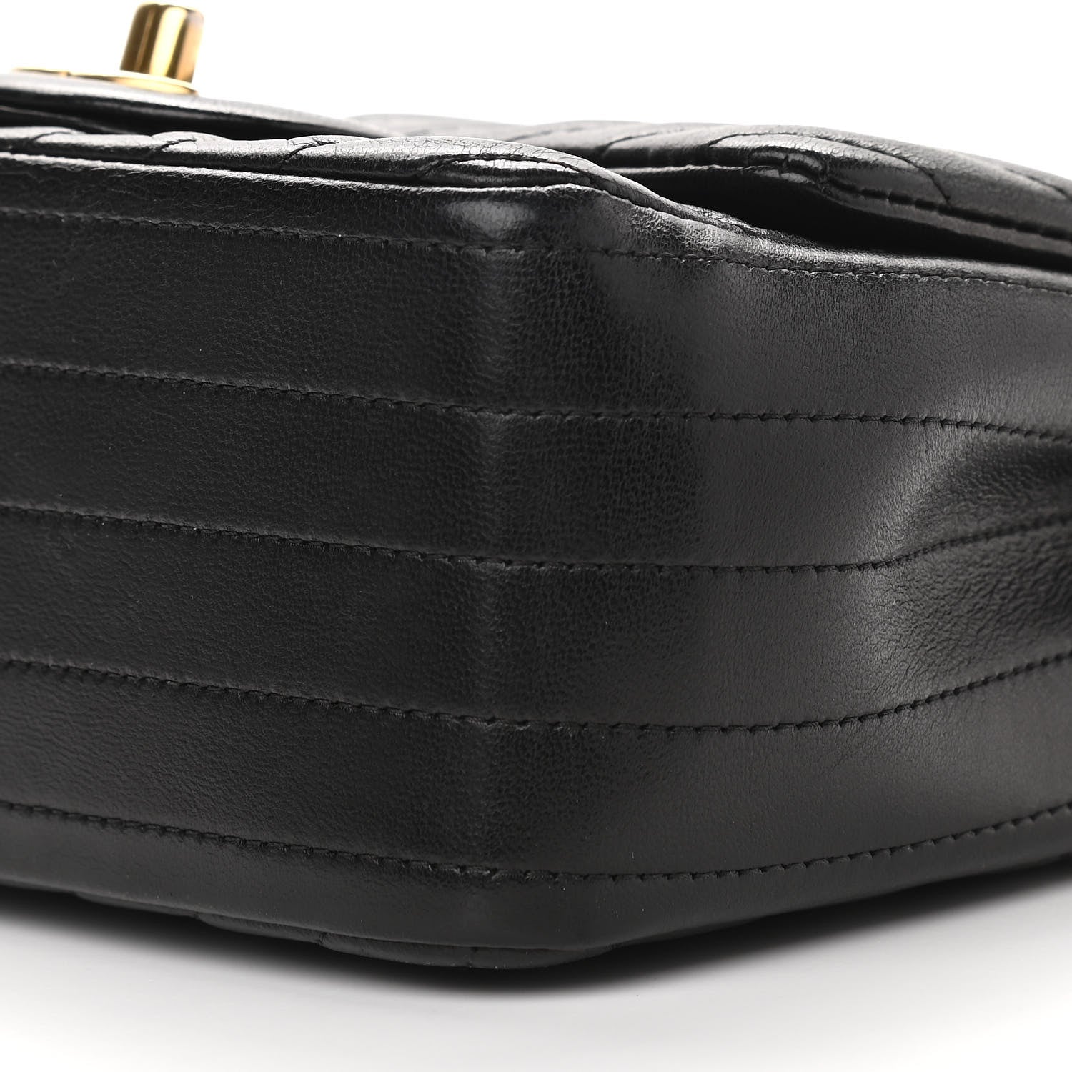Chanel Lambskin Chevron Quilted Mini Square Flap Black 10 of 11