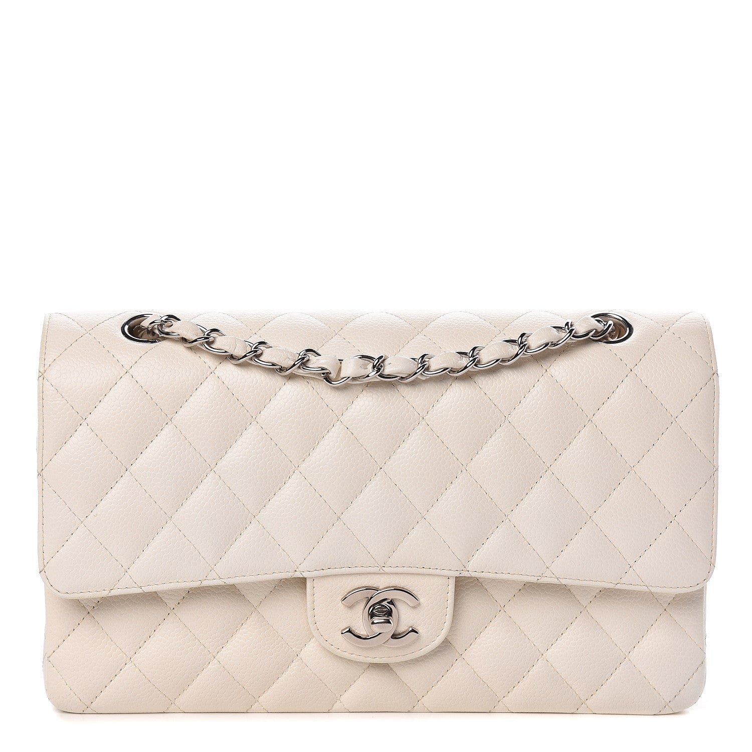 Chanel Caviar Quilted Medium Double Flap White 1 of 11