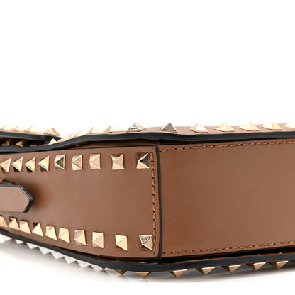 Valentino Garavani Vitello Medium Rockstud Flap Saddle Bag Brown 8 of 9