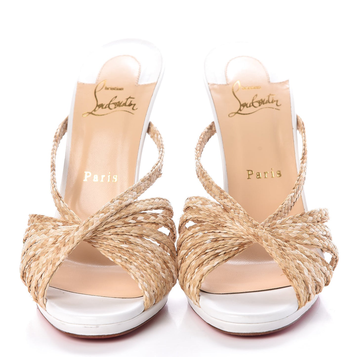 Paille Kid Rafimule 120 Slide Sandals 39 Natural White