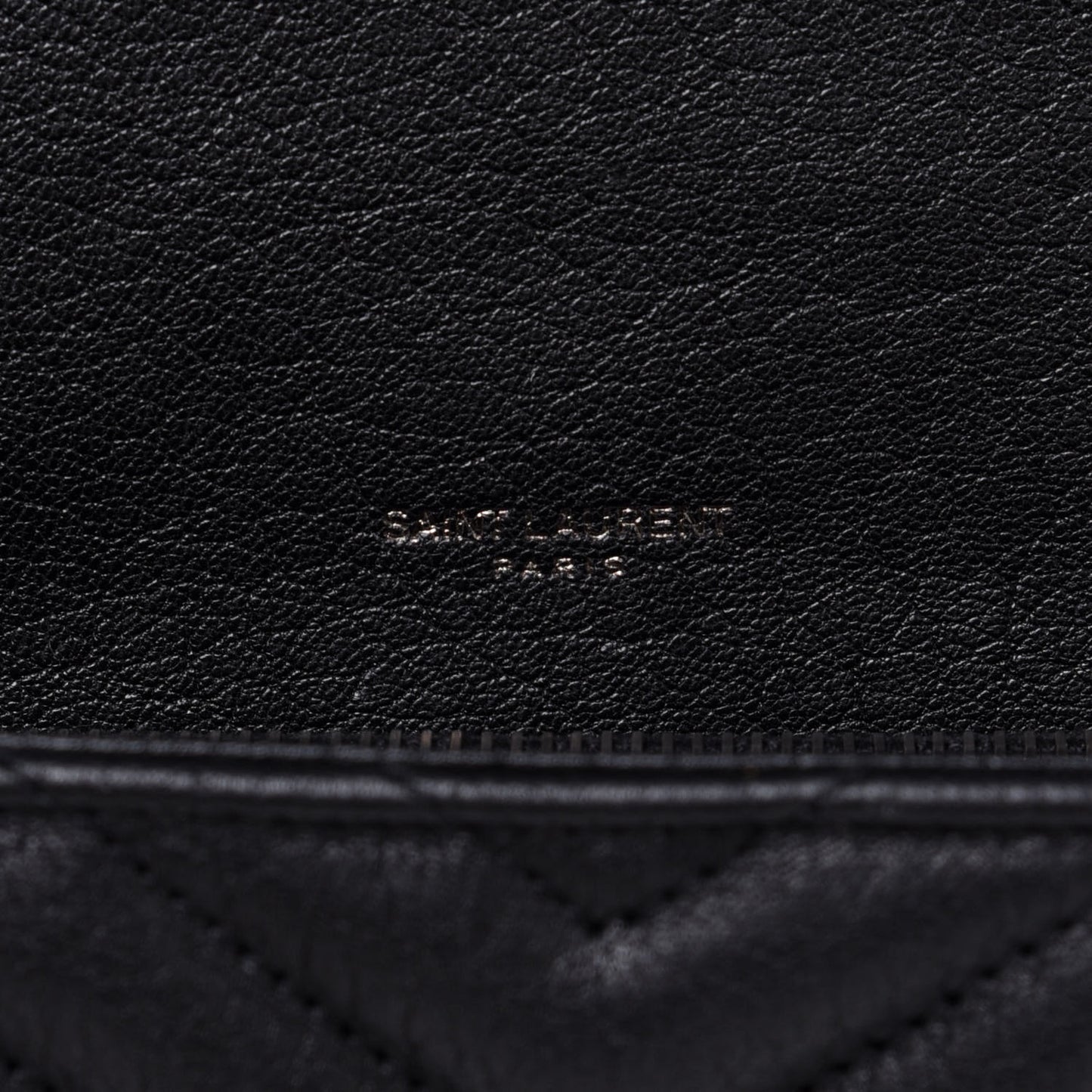 Sheepskin Matelasse Chevron Monogram Medium College Bag Black