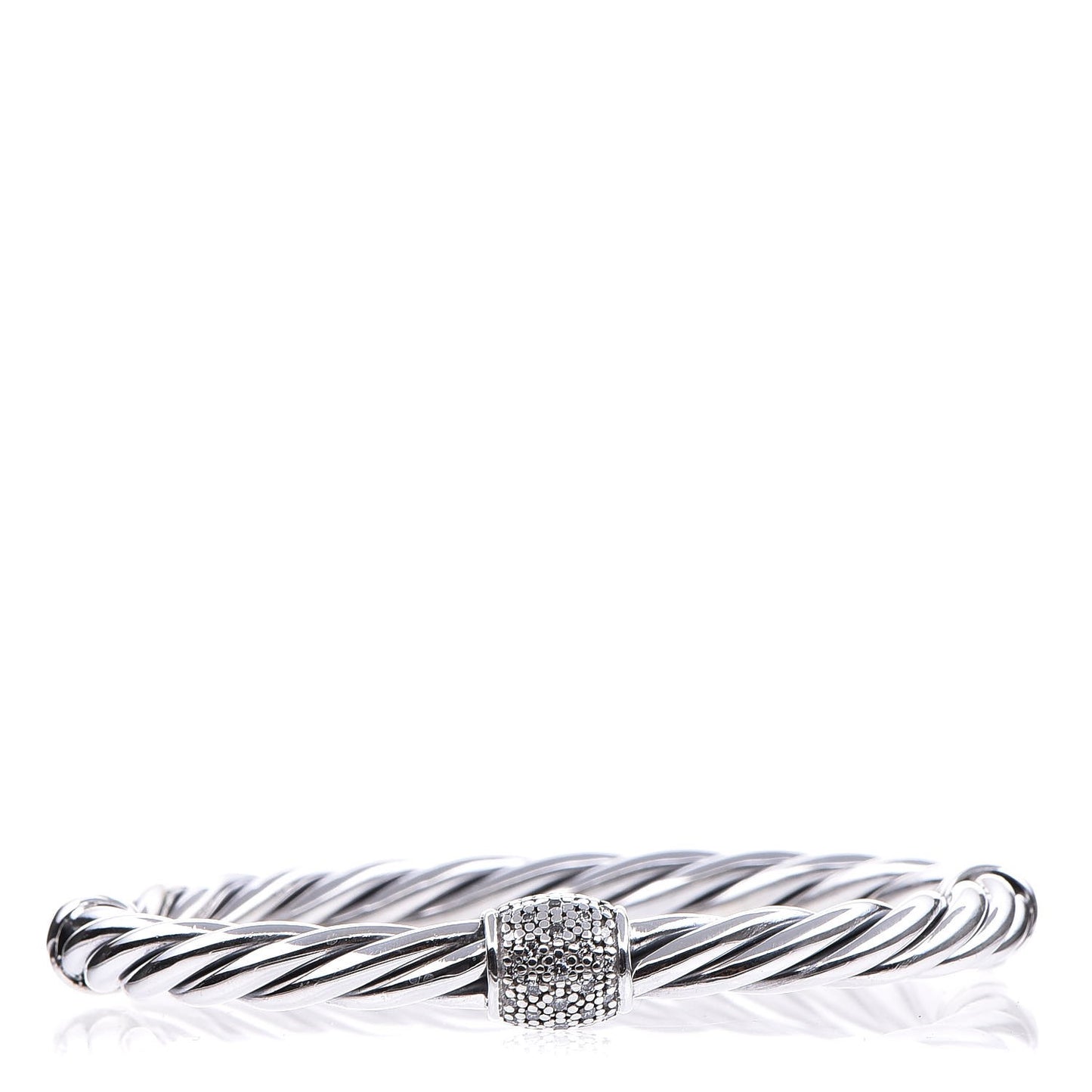 Sterling Silver Diamond 6mm Moonlight Ice Hinged Bracelet