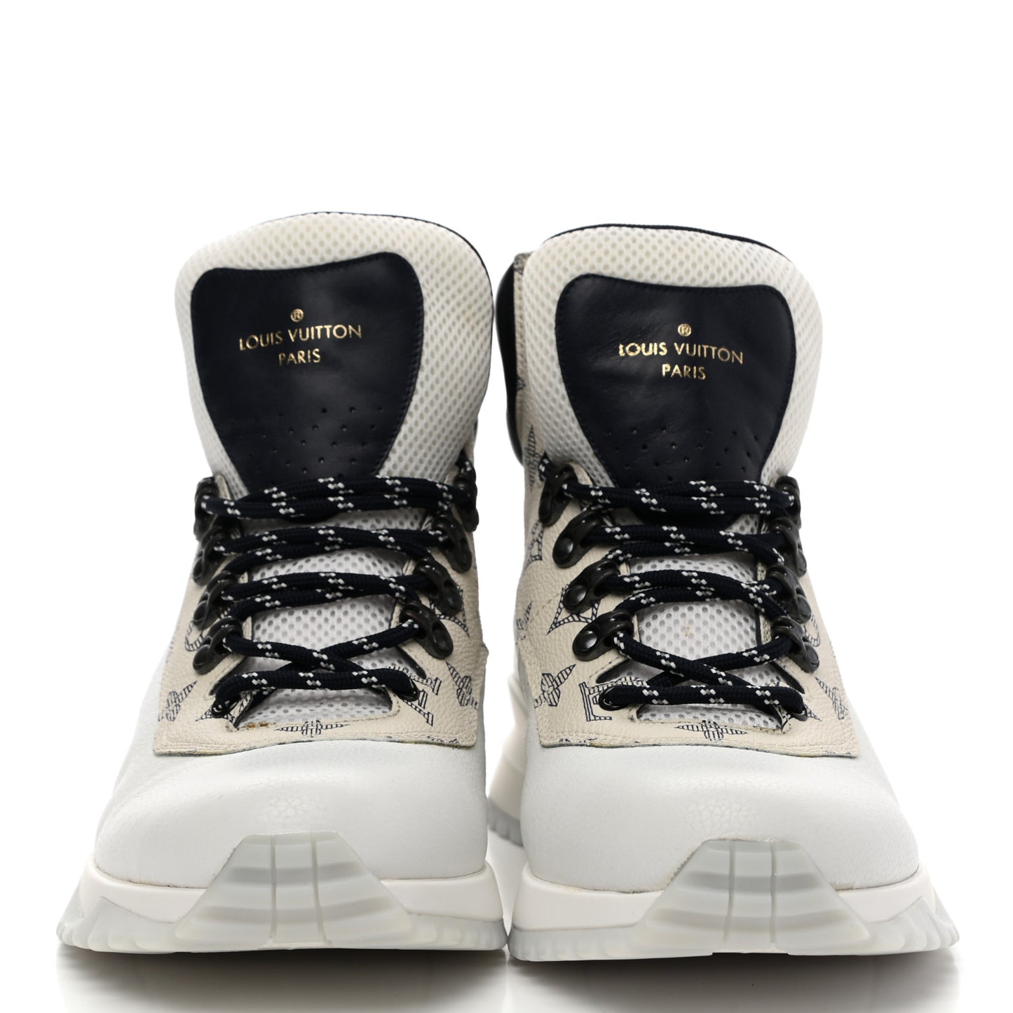 Calfskin Monogram Mens Ankle Boots 8 White