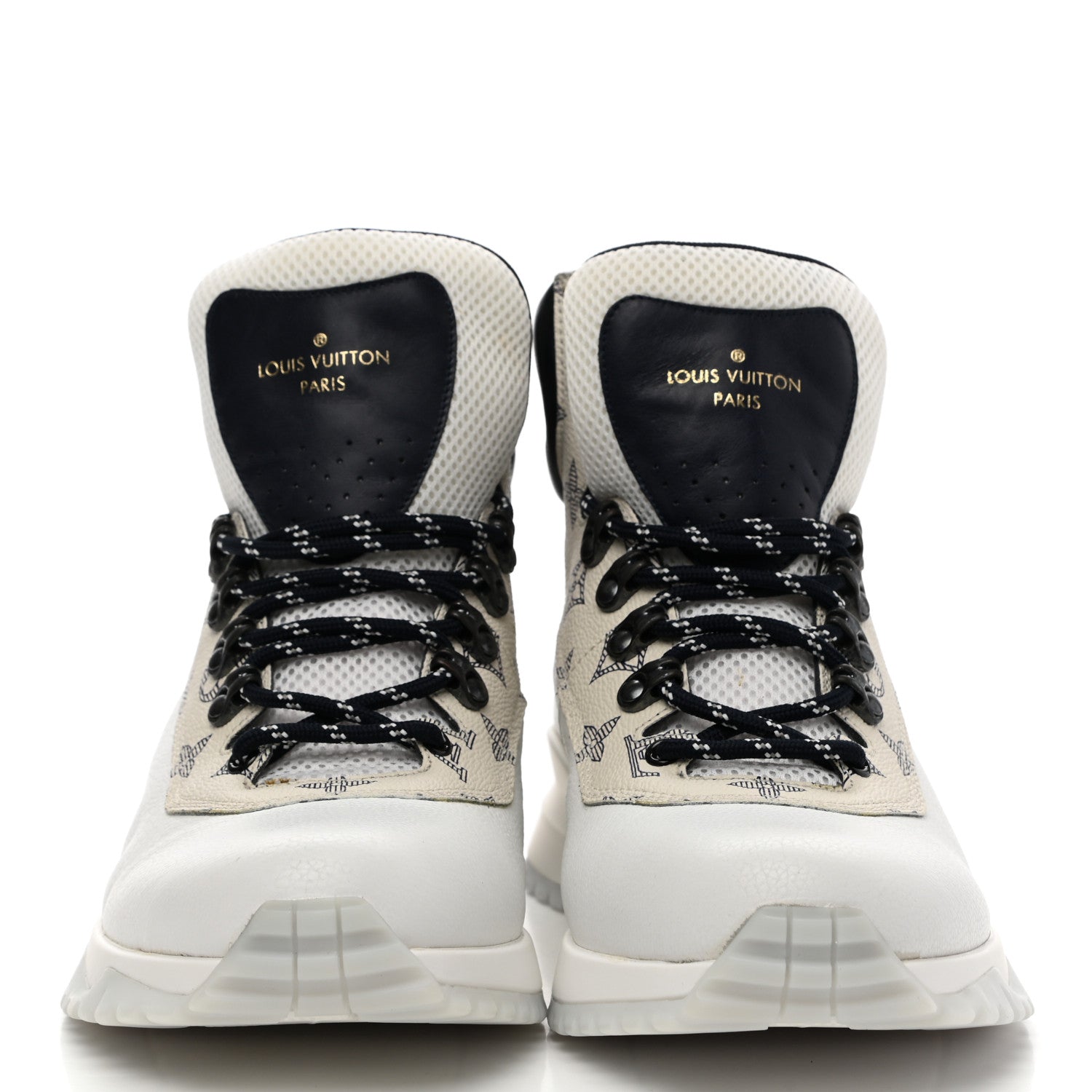 Louis Vuitton Calfskin Monogram Mens Ankle Boots 8 White 2 of 12