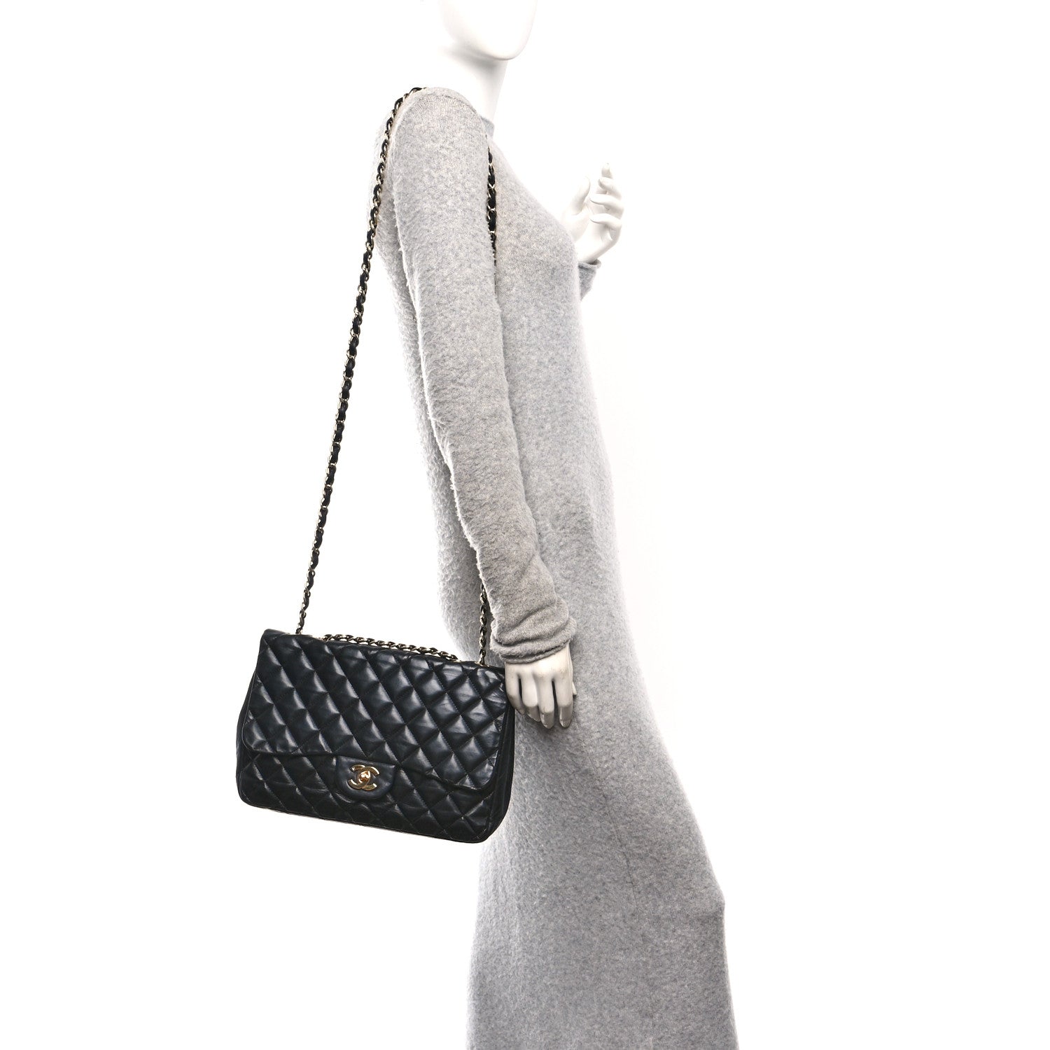 Chanel Lambskin Quilted Jumbo Single Flap Black 3 of 14