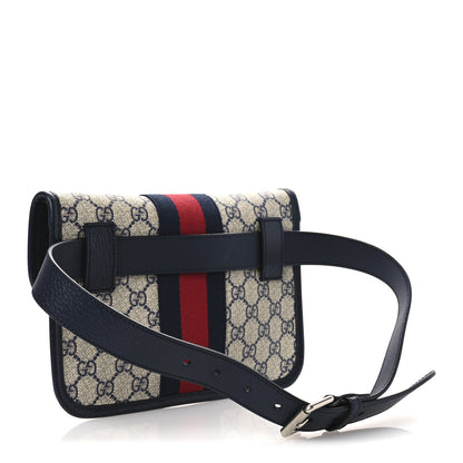 Gucci GG Supreme Monogram Web Small Ophidia Belt Bag 80 32 Beige Navy 3 of 12
