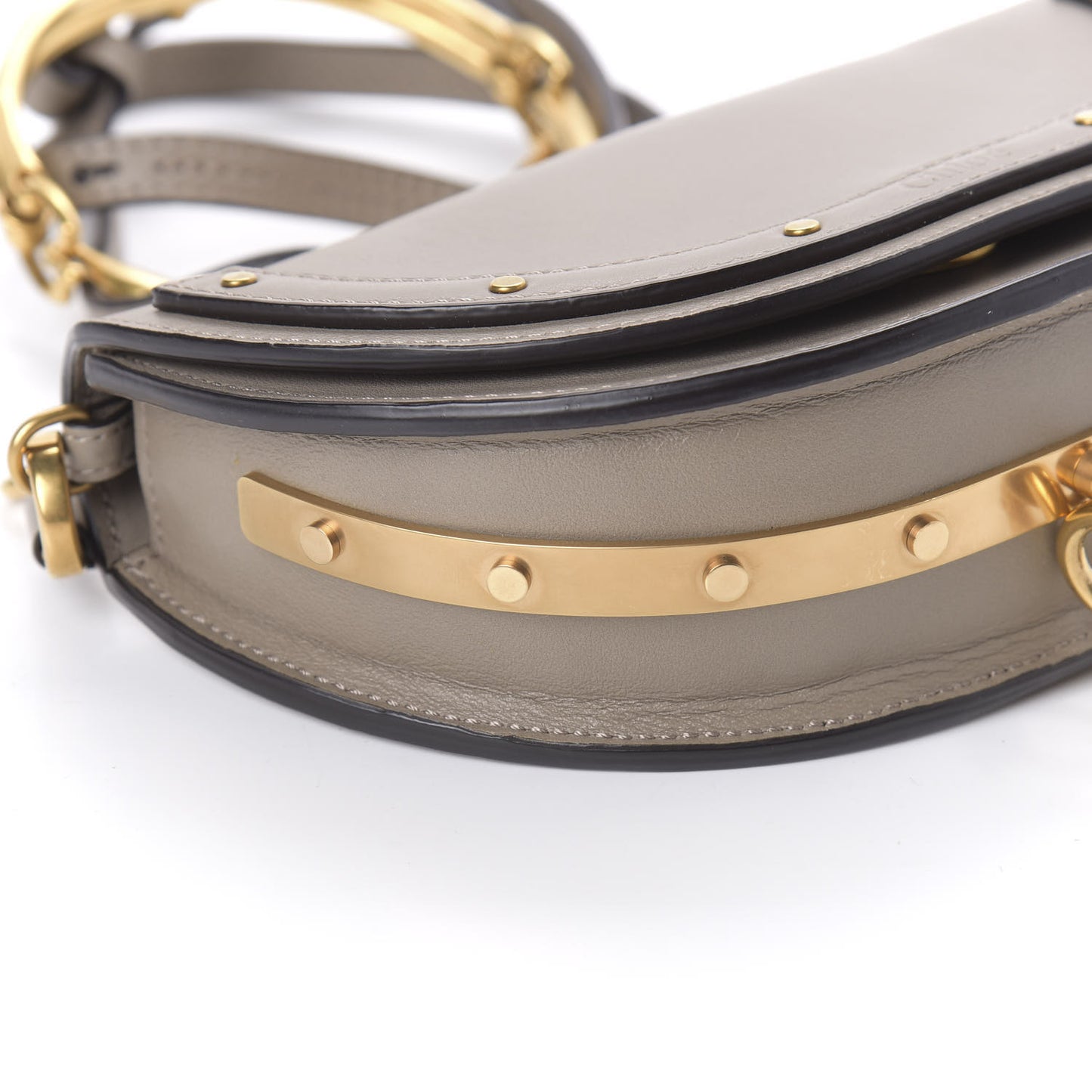 Calfskin Small Nile Bracelet Minaudiere Bag Motty Grey