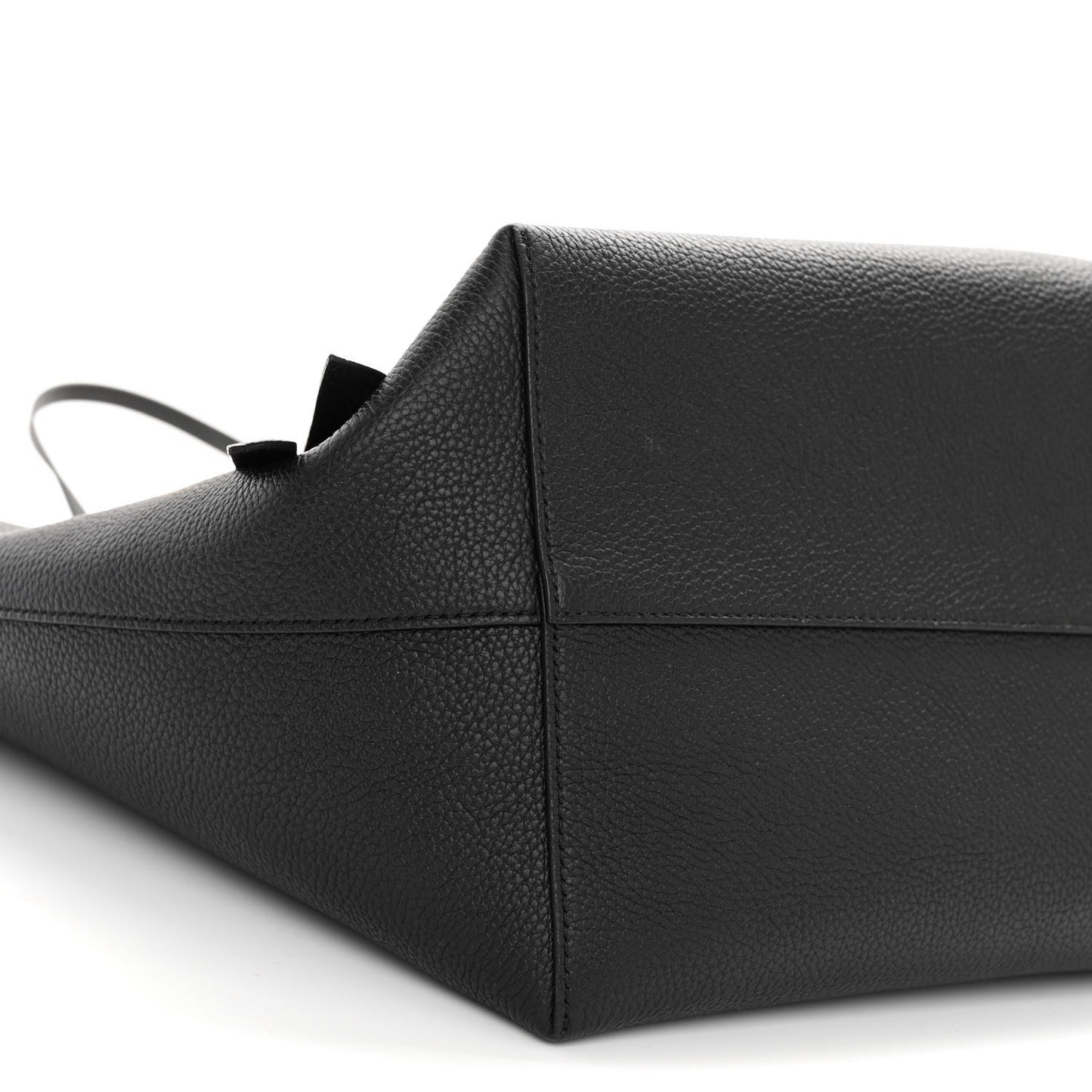 Grained Calfskin Skull Open Shopper Tote Black