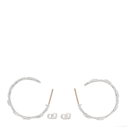 Tiffany Sterling Silver Paloma Picasso Olive Leaf Hoop Earrings 3 of 4