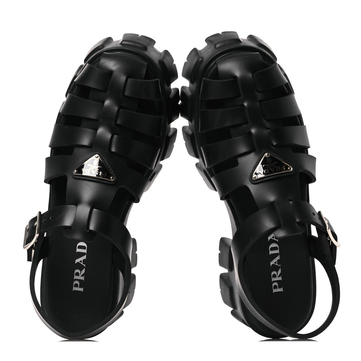 Foam Rubber Triangle Logo Monolith 55mm Cage Sandals 40 Black