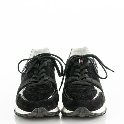 Louis Vuitton Nubuck Calfskin Perforated Run Away Sneakers 38 Black 2 of 8