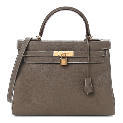 Hermes Togo Kelly Retourne 32 Etoupe 1 of 11