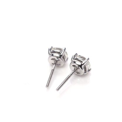 Tiffany Platinum Diamond 1.58ctw Solitaire Earrings 4 of 6