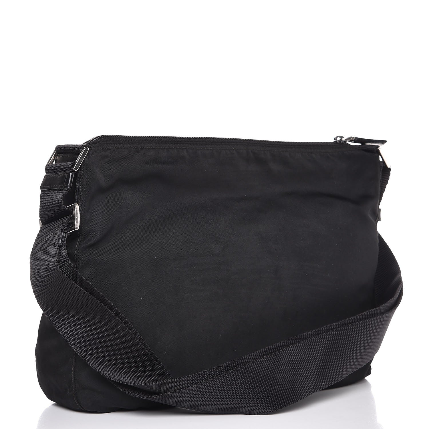 Prada Nylon Flat Messenger Bag Black 3 of 7