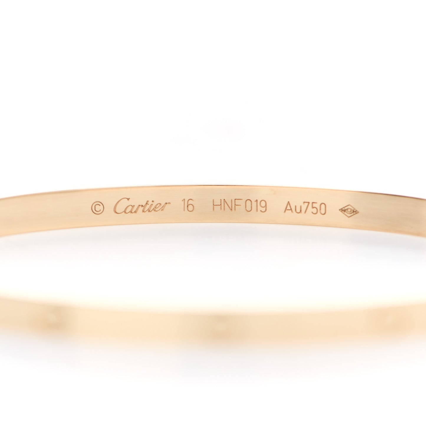 18K Yellow Gold Small LOVE Bracelet 16
