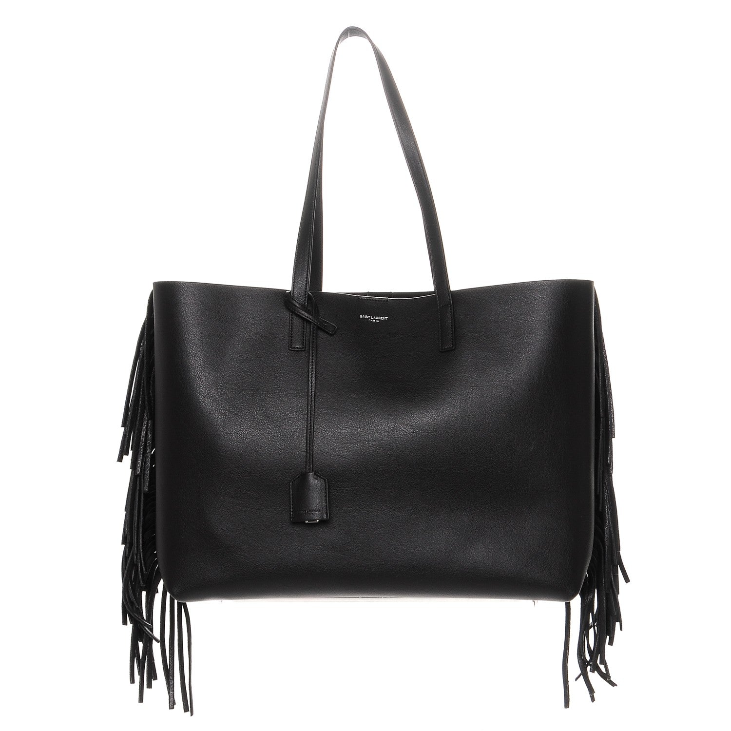 Saint Laurent Calfskin Large Fringe Shopping Tote Black 1 of 7