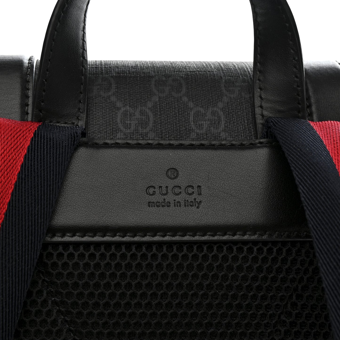 Soft GG Supreme Monogram Large Double Buckle Backpack Black