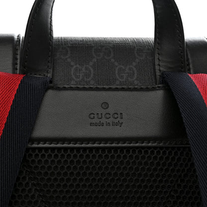 Gucci Soft GG Supreme Monogram Large Double Buckle Backpack Black 8 of 13