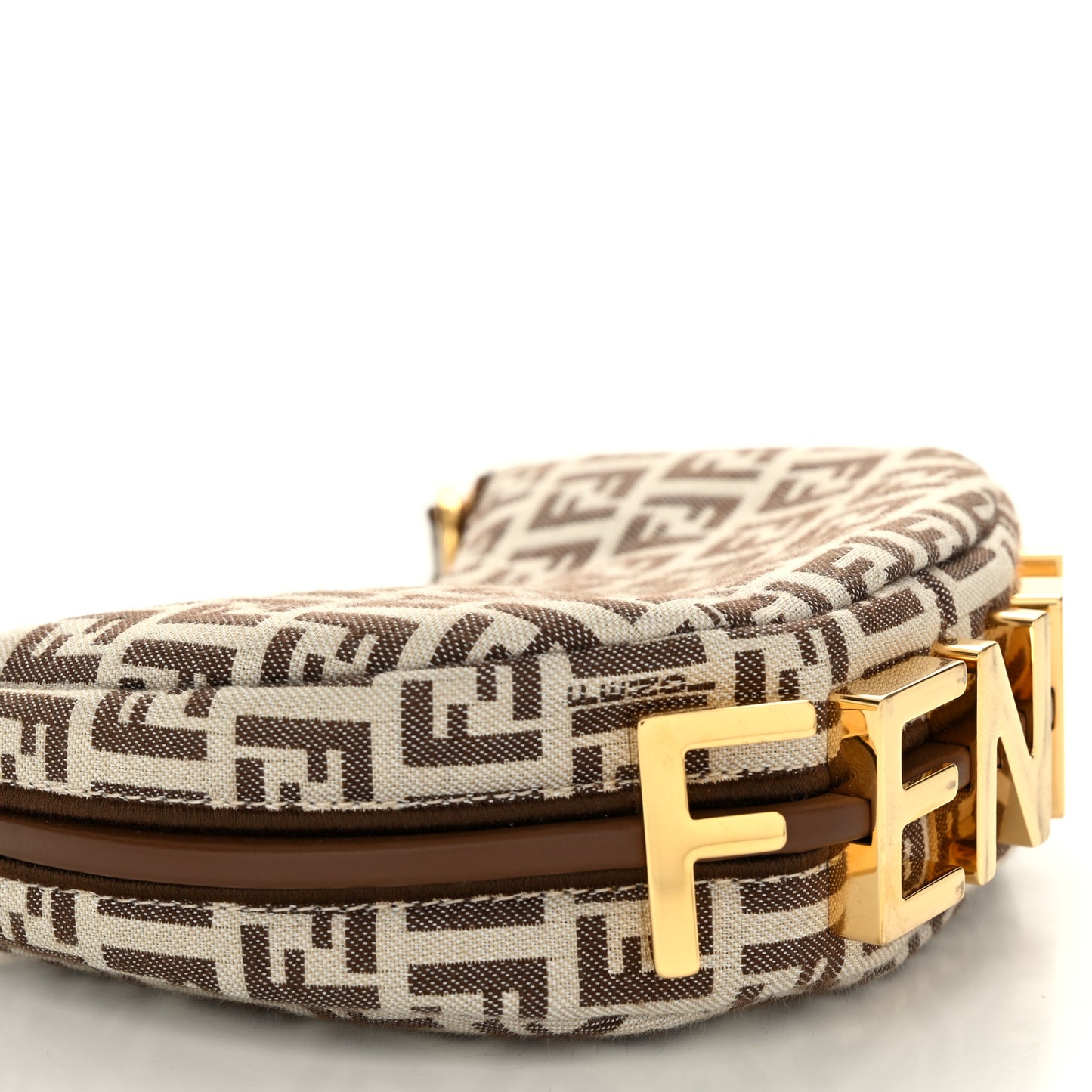 Fabric Jacquard FF 1974 Nano Fendigraphy Hobo Charm Beige