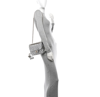 Chanel Mirror Calfskin Metallic Calfskin Medium Hollywood Boulevard Flap With Star Coin Purse Silvery 2 of 12