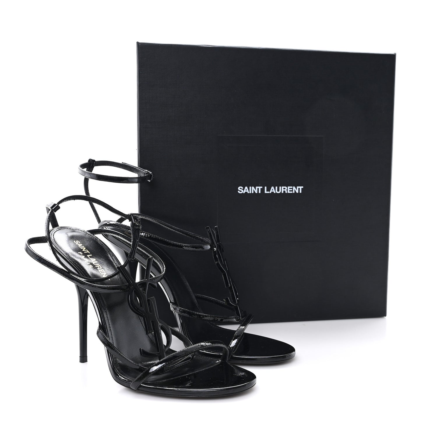 Patent Cassandra 100 Ankle Strap Sandals 40 Black
