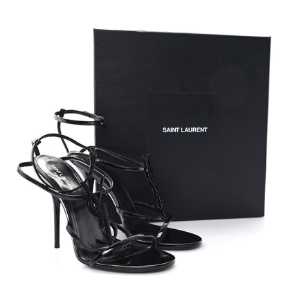 Saint Laurent Patent Cassandra 100 Ankle Strap Sandals 40 Black 12 of 12