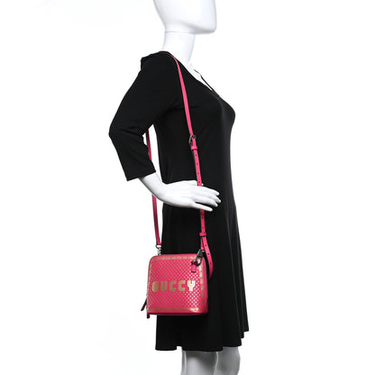 Gucci X SEGA Calfskin GUCCY Stars Mini Dome Shoulder Bag Violet Fuxia Gold 2 of 9