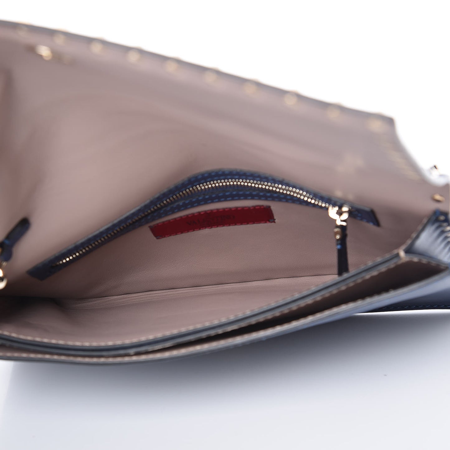Nappa Rockstud Wristlet Clutch Indigo