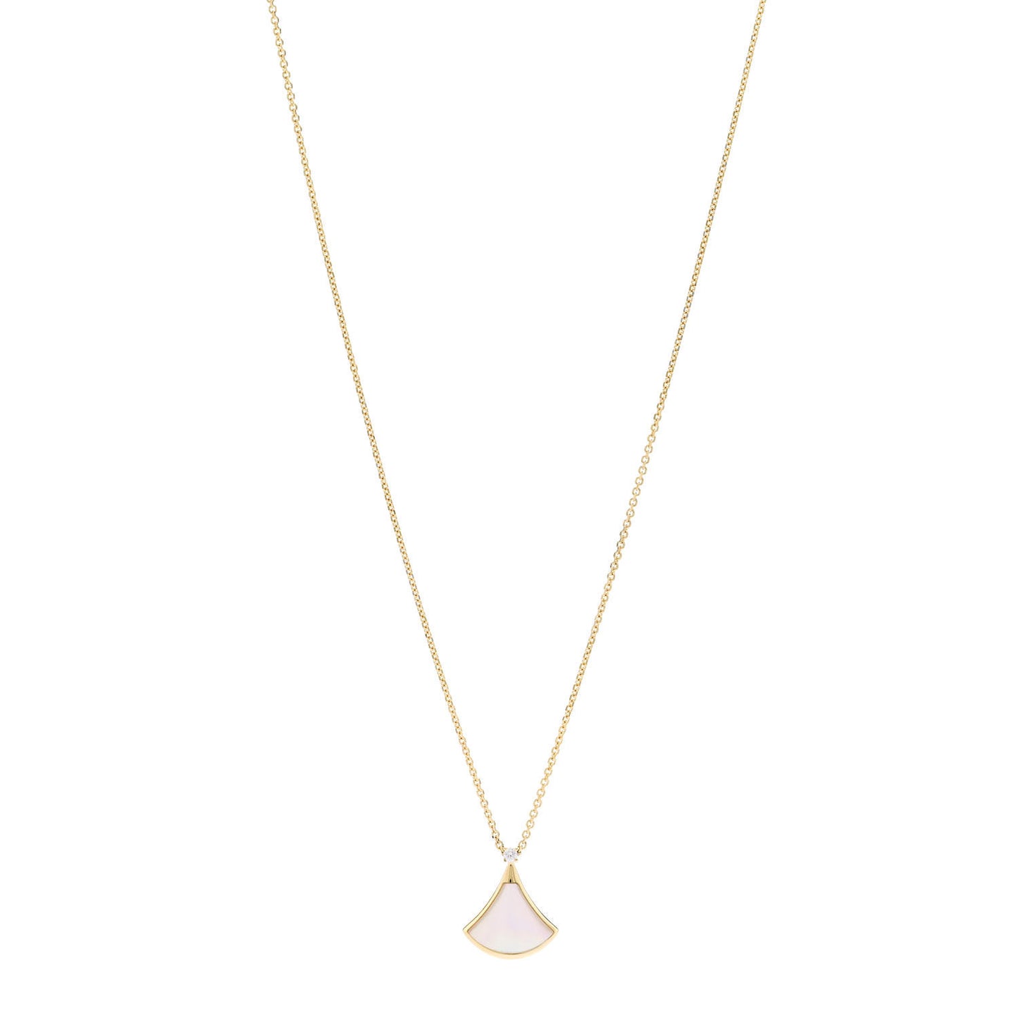 18K Yellow Gold Diamond Mother of Pearl Small Divas' Dream Pendant Necklace
