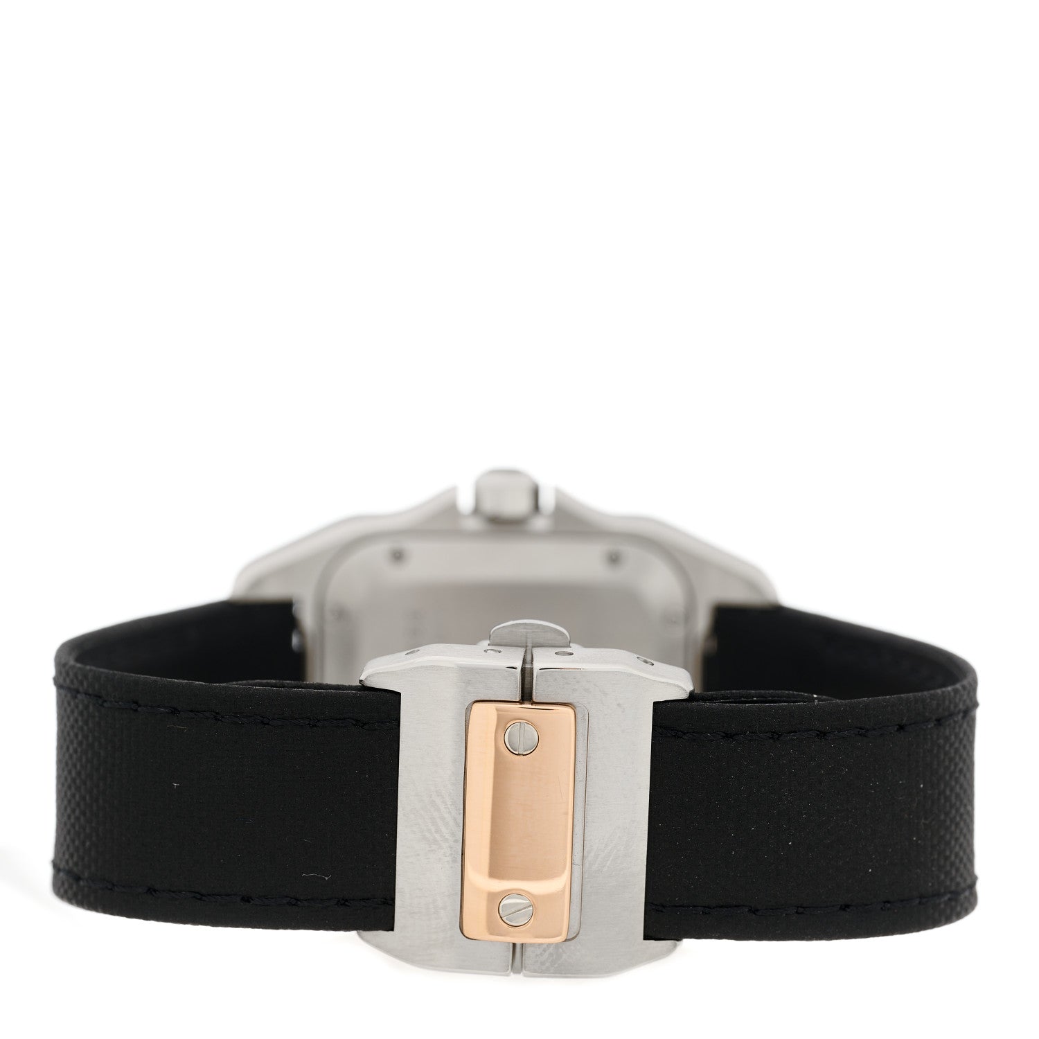 Cartier Stainless Steel 18K Yellow Gold Fabric 33mm Santos 100 Automatic Watch 3 of 4
