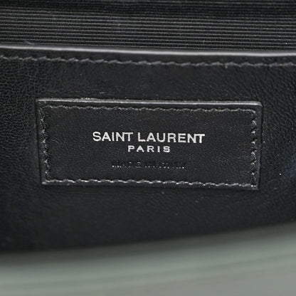 Saint Laurent Calfskin Crocodile Embossed Medium Classic Monogram Kate Tassel Satchel Dark Mint 6 of 10