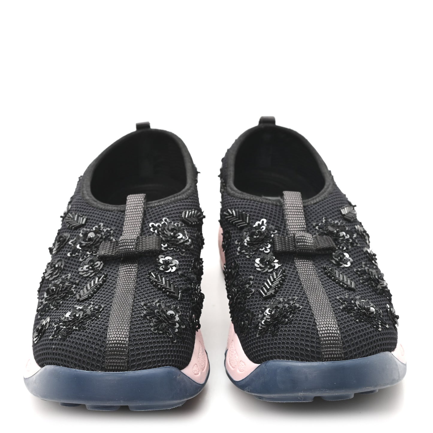 Technical Canvas Embellished Dior Fusion Sneakers 38.5 Black Pink Blue