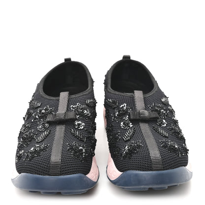 Christian Dior Technical Canvas Embellished Dior Fusion Sneakers 38.5 Black Pink Blue 3 of 9