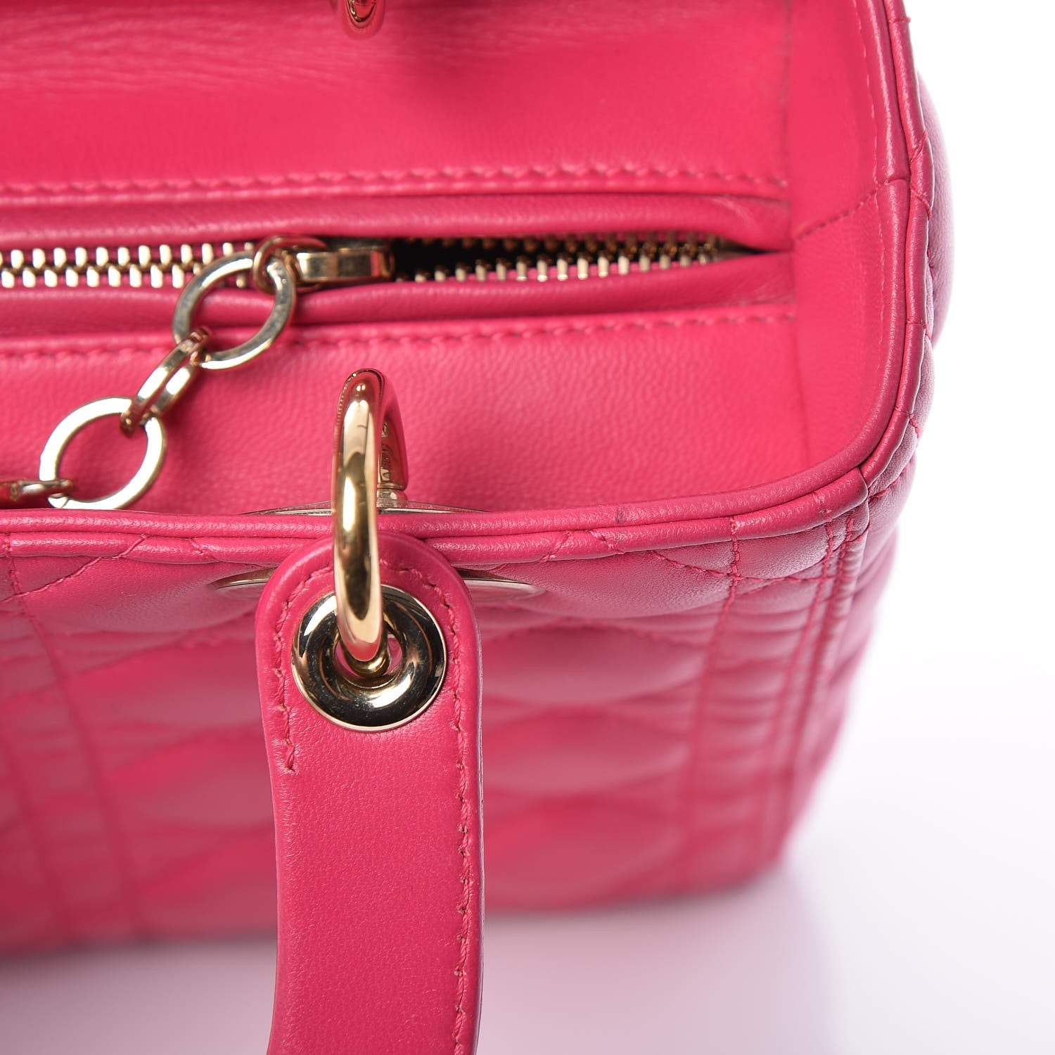 Christian Dior Lambskin Cannage Medium Lady Dior Pink 9 of 13