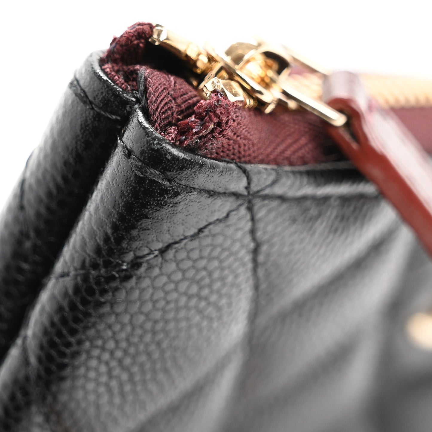 Caviar Quilted Small Cosmetic Case Black