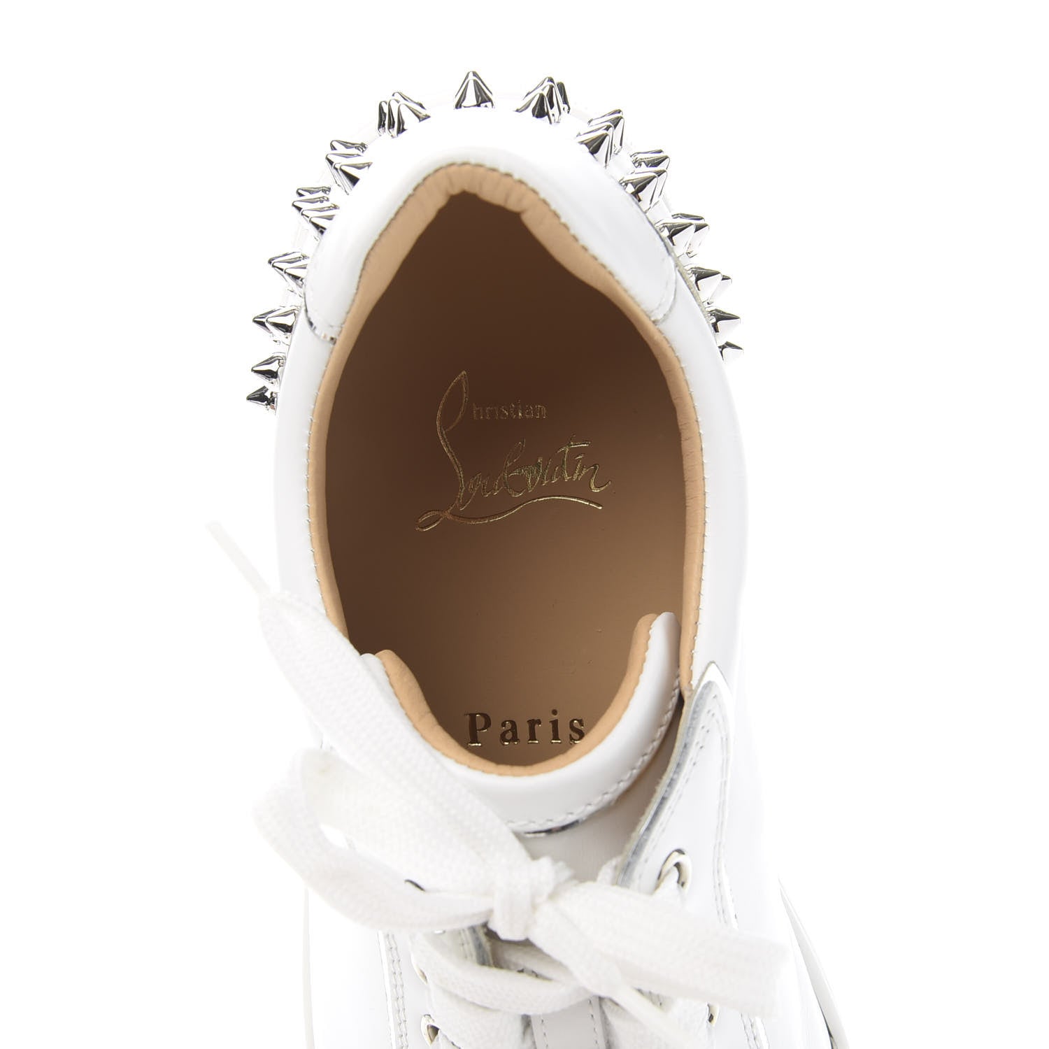 Christian Louboutin Calfskin Spikes Womens Vieira 2 Flat Sneakers 39 White 7 of 10