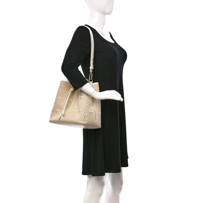 Louis Vuitton Cotton Monogram Embroidered Neonoe MM Beige White 2 of 12