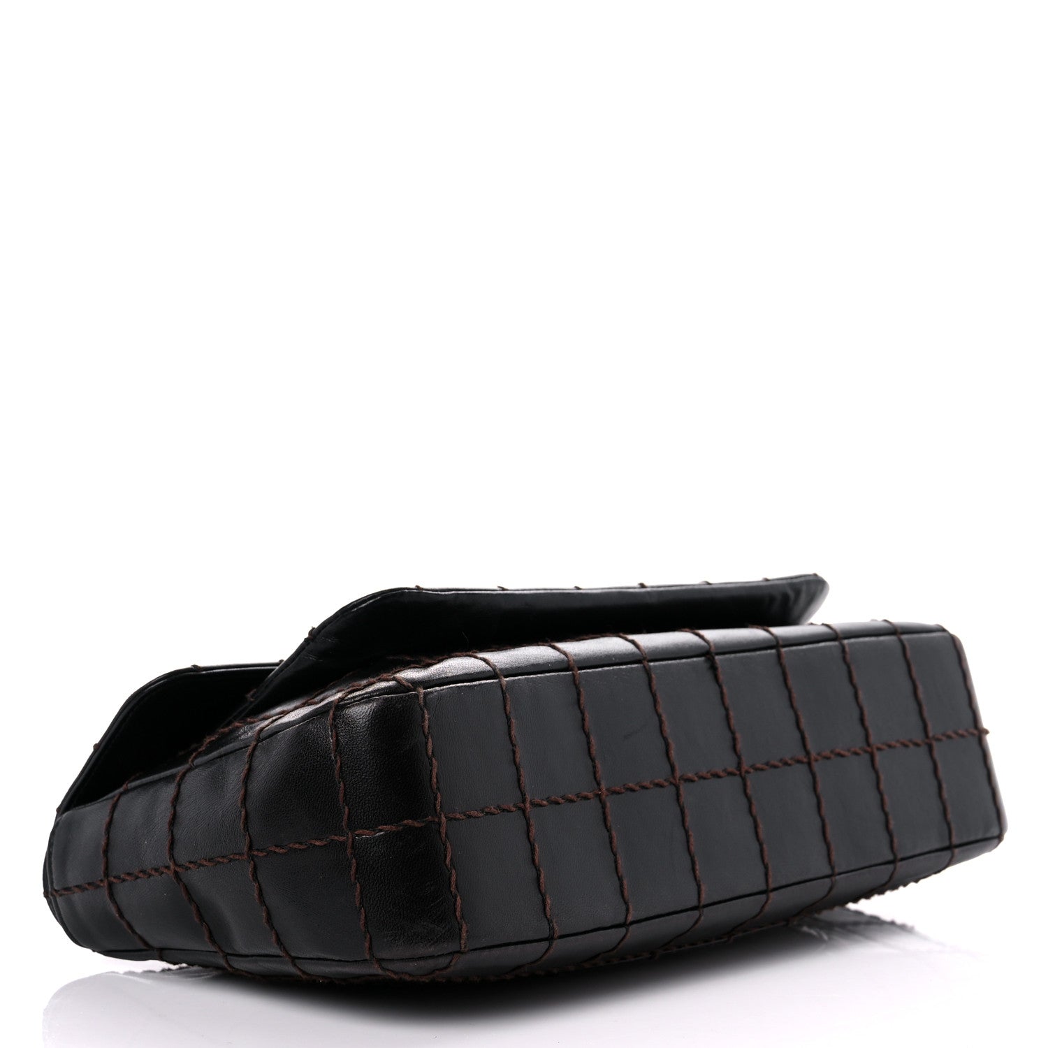 Chanel Lambskin Stitched Chocolate Bar Single Flap Brown 3 of 17